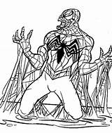 Coloring Venom Pages Spiderman sketch template