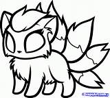 Fox Ausmalbilder Nine Tails Pagers Fennekin Pokémon Sketchite sketch template