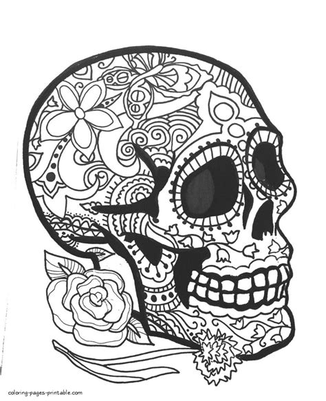 printable skull coloring pages  adults  printable templates