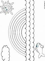 Rainbow Coloring Pages Printable Bridge Template sketch template