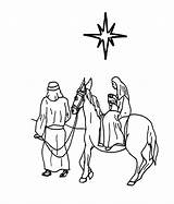 Mary Joseph Coloring Bethlehem Pages Donkey Drawing Star Jesus Looking Take Over Silhouette Mother Poppins Kay Color Road Getdrawings Getcolorings sketch template