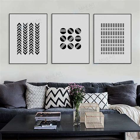 black white modern original abstract geometric mild art taste style home decor paintings