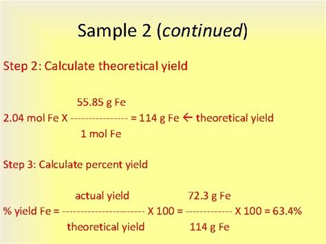 limiting reactant theoretical yield  percent