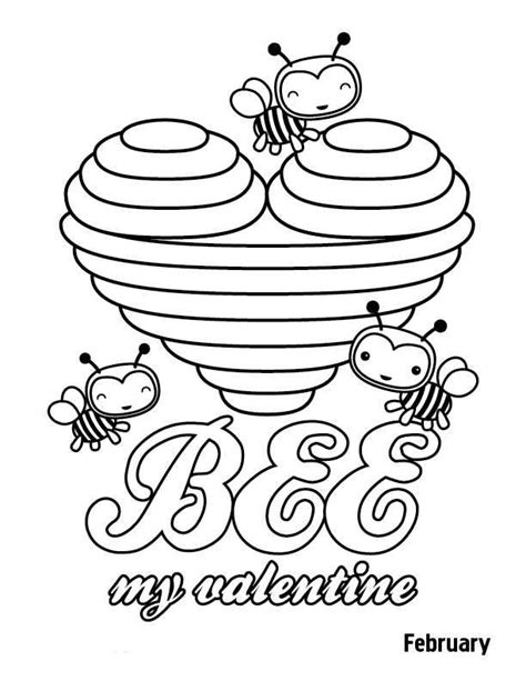 february month pages coloring pages