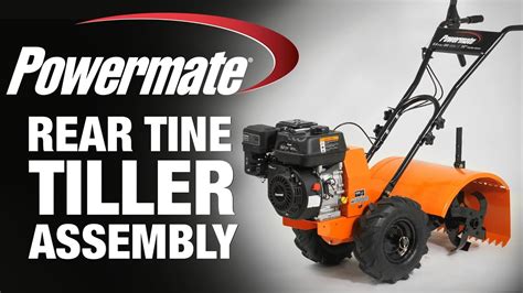 powermate rear tine tiller assembly youtube