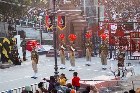 atari wagah border ceremony india lowering  flag happymind