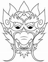 Dragon Coloring Face Head Chinese Pages Printable Getcolorings sketch template