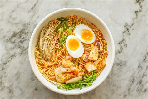 spicy kimchi ramen noodle bowl girl   range