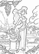 Colorear Megara Hercules Meg Hera Princesas Cupid sketch template