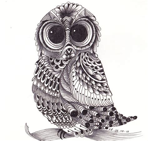 zentangle owl greeting cards  kerryn rowe redbubble