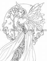 Coloring Pages Amy Brown Fairy Fairies Books Mermaid Drawings Fantasy Blank Color Drawing Book Choose Board Dark sketch template