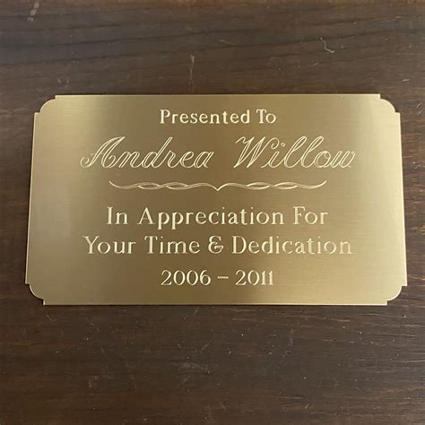 rectangular solid brass engraved nameplate personalised engraved