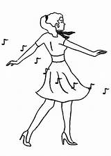 Coloring Dancing Girl Pages Printable sketch template