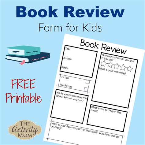 book review form  kids  activity mom