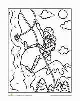 Climbing Coloring Mountain Worksheet Sheet Worksheets Pages Sheets Rock Climber Kindergarten Education Activities Bergsteiger Color Clipart Sport Go Klettern Book sketch template