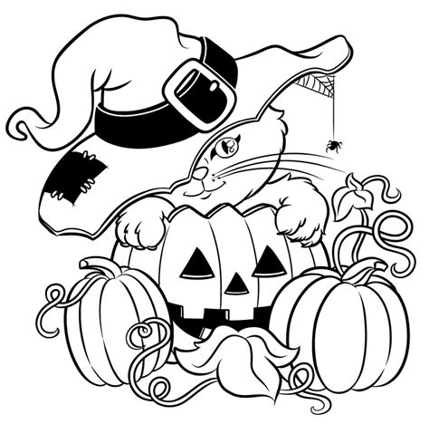 halloween cat coloring pages  printable coloring pages  kids