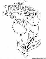 Mother Coloring Pages Mothers Flowers Flower Happy Kids Print Printactivities Printables Printable Printed Easy Mom Do Appear Only When Will sketch template