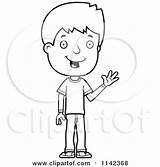 Boy Teenage Clipart Waving Cartoon Adolescent Coloring Boys Vector Cory Thoman Outlined Royalty 2021 sketch template