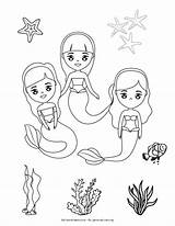 Mermaids Mermaid Subject sketch template