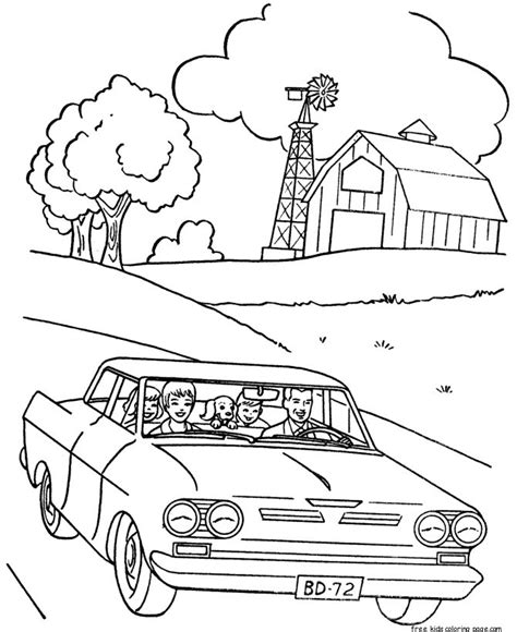 family touring car coloring pages  kid