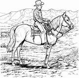 Coloring Pages Cowboy Ausmalbilder Adults Horse Book Rodeo sketch template