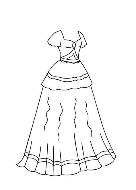 dress coloring page  girls printable  cute coloring pages