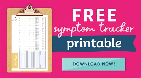 printable symptom tracker  organized hq