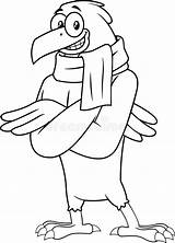 Schwarzweiss Figur Vogels Zeichentrickfilm Nette Hawk Bird Ette Storch Karikatur Lieferung sketch template