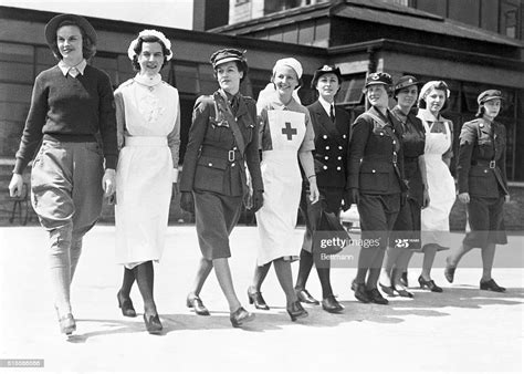 British Women Wearing World War Ii Army Uniforms Undated