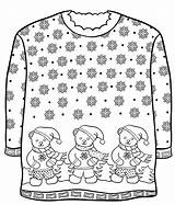 Ugly Foute Kersttrui Kleurplaat Jumpers Beertjes Aangeklede Ausmalbilder Snowflakes Scribblefun sketch template
