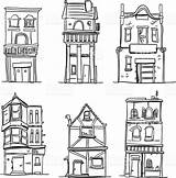 House Coloring Drawing Pages Houses Illustration Types Different Cottage sketch template