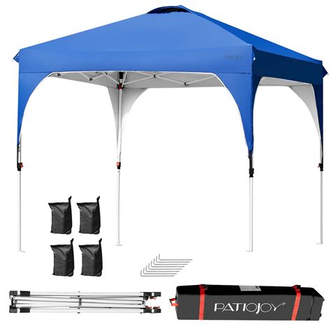 gymax  ft pop  canopy tent shelter height adjustable  roller bag blue walmart canada