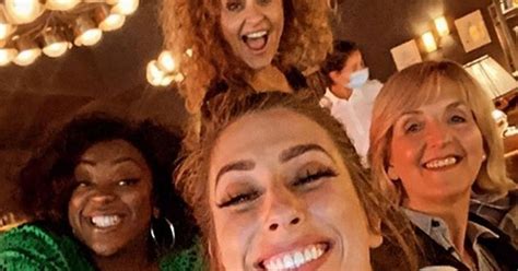 stacey solomon parties with loose women co stars while joe swash