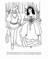 Coloring Snow Fairy Pages Tale Princess Seven Dwarfs Famous Story Prince Sheets Married Stories Kids Artists Charming Children Library Clipart sketch template
