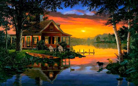 cabin sunset wallpapers wallpaper cave