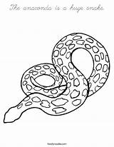 Coloring Anaconda Snake Huge Cursive Built California Usa sketch template