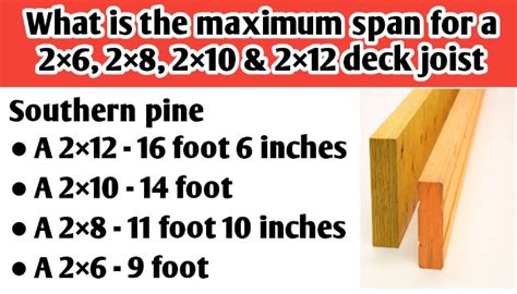 What Is The Maximum Span For A 2x6 Deck Joist Span Tutorial Pics