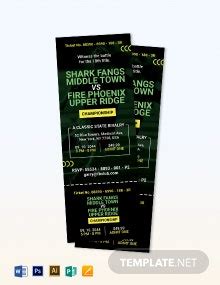 football ticket templates word  psd pages publisher