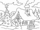 Christmas Coloring Pages House Old Fashioned Colouring Printable Visit Getcolorings sketch template
