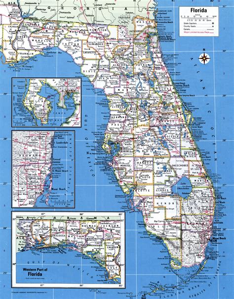 map  florida showing county  citiesroad highwayscountiestowns
