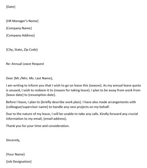annual leave request letter template hq printable documents vrogue
