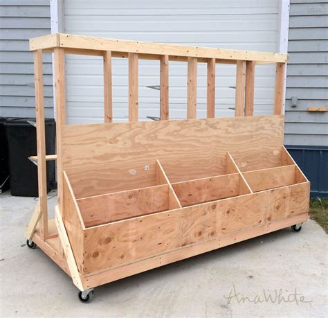 ana white ultimate lumber  plywood storage cart diy projects