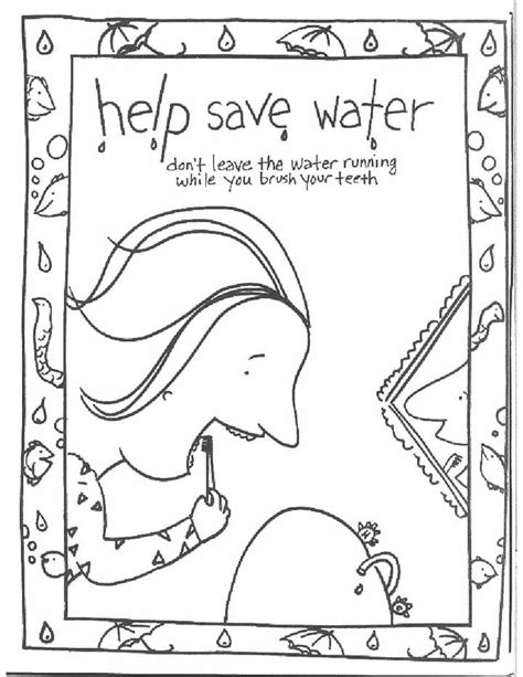 coloring page  kids focuses  saving water  turning  tap