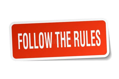 Follow The Rules Sticker Stock Vector Illustration Of Threedimensional