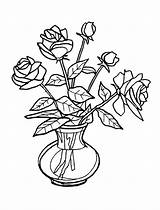 Vase Coloring Flower Rose Bouquet Pages Roses Drawing Para Dibujos Color Printable Colorear Con Floreros Pintar Print Coloriage Sheet Kids sketch template