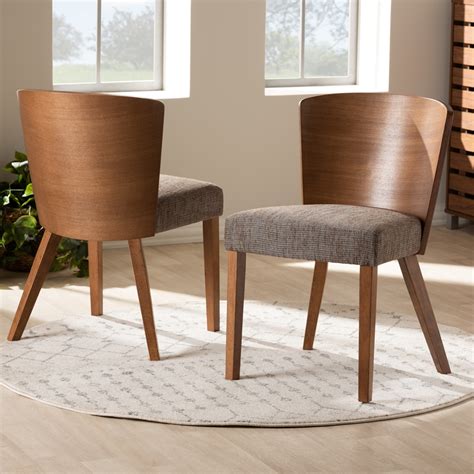 baxton studio sparrow brown wood modern dining chair set