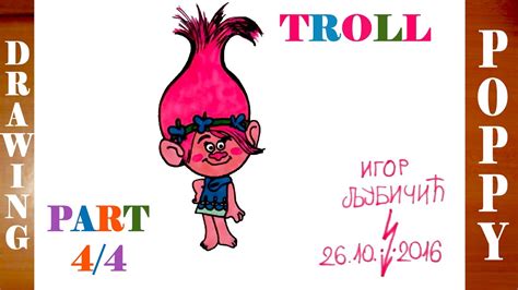 draw poppy troll  trolls dreamworks step  step easy