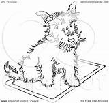Rug Scottie Dog Coloring Clipart Pages Cartoon Outlined Picsburg Vector Scottish Terrier Getcolorings Printable Color Royalty sketch template