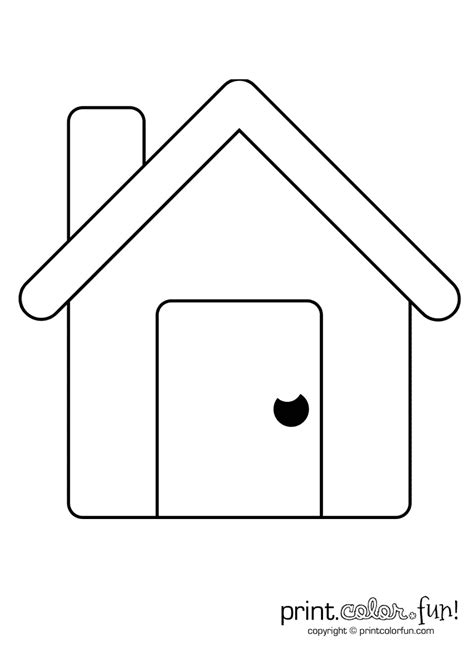 simple house coloring page print color fun