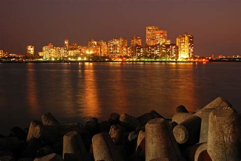 dazzling skyline  mumbai  night india beach  night